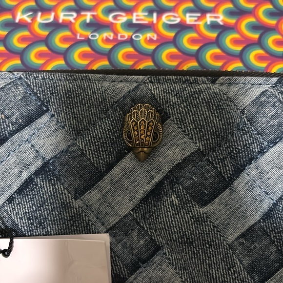Kurt Geiger Denim Blue Woven Wallet - Picture 3 of 7